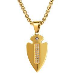 ****COI Titanium Black Gold Tone/Silver Gold Tone Pendant With Cubic Zirconia-02073AA