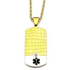 ****COI Titanium Black Silver/Gold Tone Silver Medical Alert Pendant-02089AA