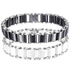 ****COI Titanium Ceramic Bracelet With Steel Clasp(Length: 7.87 inches)-02094AA
