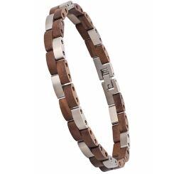 ****COI Titanium Koa Wood Bracelet With Steel Clasp(Length: 8.50 inches)-02131AA