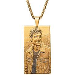 ****COI Titanium Gold Tone/Silver Pendant With Custom Photo Engraving-02140AA
