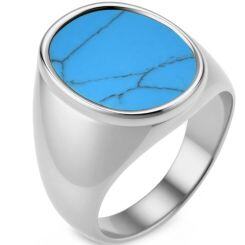 ****COI Titanium Gold Tone/Silver Ring With Tiger Eye/Turquoise-02146AA