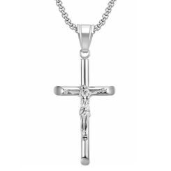 ****COI Titanium Gold Tone/Silver Jesus Cross Pendant-02168AA