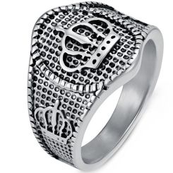 ****COI Titanium Gold Tone/Silver Crown Ring-02216AA
