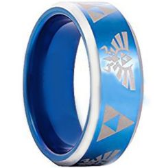 COI Tungsten Carbide Blue Silver Legend Zelda Ring-TG3396