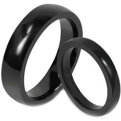 *COI Black Tungsten Carbide Dome Court Ring-TG4483