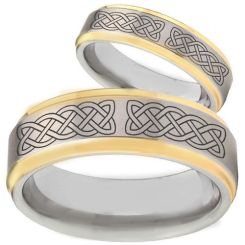 COI Tungsten Carbide Celtic Step Edges Ring - TG2368BB