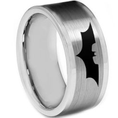 *COI Tungsten Carbide Bat Man Double Grooves Ring-TG2549AA