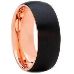 COI Titanium Black Rose Dome Court Ring-2555