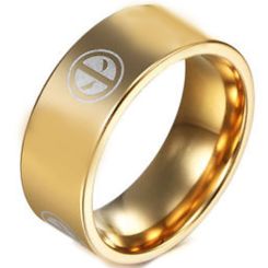 COI Gold Tone Tungsten Carbide Dead Pool Flat Ring - TG3261