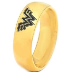 *COI Gold Tone Tungsten Carbide Wonder Women Dome Ring-TG3346