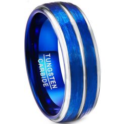 COI Tungsten Carbide Sandblasted Step Edges Ring-TG3567