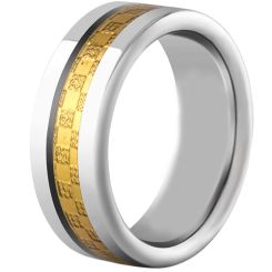 COI Titanium Beveled Edges Ring With Carbon Fiber-4105