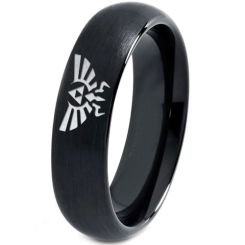 COI Black Titanium Legend Zelda Dome Court Ring-4362