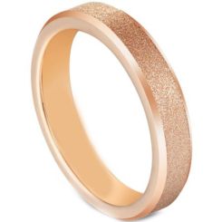 COI Rose Tungsten Carbide Sandblasted Beveled Edges Ring-5602