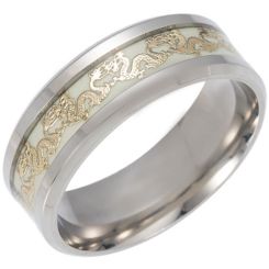 *COI Titanium Dragon Luminous beveled Edges Ring-6841