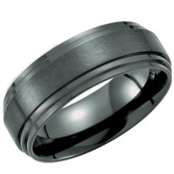 **COI Black Titanium Step Edges Ring-6930BB