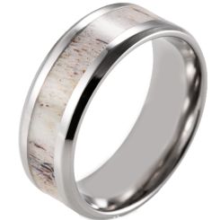 **COI Titanium Deer Antler Beveled Edges Ring-7182BB