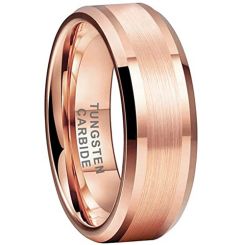 **COI Rose Tungsten Carbide Polished Matt Beveled Edges Ring-7312BB