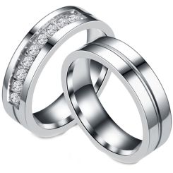 **COI Titanium Wedding Couple Ring-7348AA