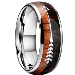 **COI Titanium Wood Dome Court Ring With Arrow-7379AA