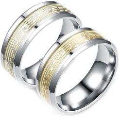 **COI Titanium Music Notes Beveled Edges Ring-7389AA