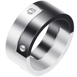 **COI Titanium Black Silver Ring-7400AA