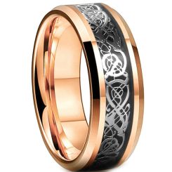 **COI Rose Titanium Dragon Beveled Edges Ring-7458AA