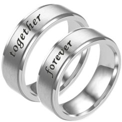 **COI Tungsten Carbide Together Forever Step Edges Ring-7474AA