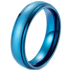 **COI Blue Titanium Step Edges Ring-7518AA