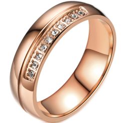 **COI Rose Titanium Ring With Cubic Zirconia-7556AA