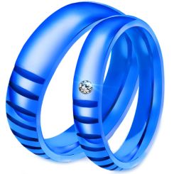 **COI Blue Titanium Couple Wedding Band Ring-7591AA