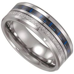 **COI Tungsten Carbide Carbon Fiber & Meteorite Ring-7759AA