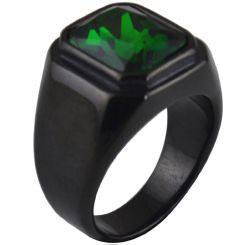 **COI Black Titanium Ring With Cubic Zirconia-7767AA