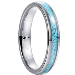 **COI Tungsten Carbide Dome Court Ring With Turquoise-7799BB