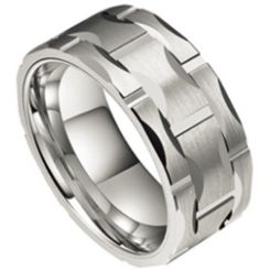 **COI Tungsten Carbide Tire Tread Brick Pattern Ring-7963