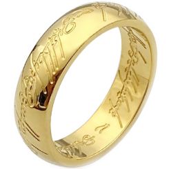 **COI Titanium Gold Tone Silver Lord The Rings Power Ring With Etch Engraving-8104