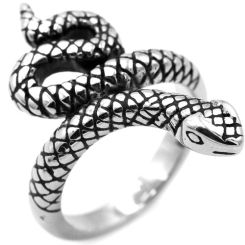 **COI Titanium Black Gold Tone/Silver Snake Ring-8260