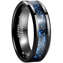 **COI Black Tungsten Carbide Gears Ring With Carbon Fiber-8279