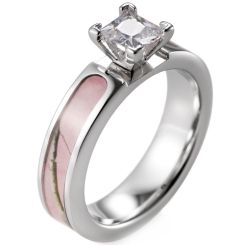 **COI Titanium Solitaire Ring With Camo-8285