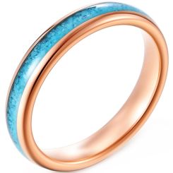 **COI Rose Tungsten Carbide Dome Court Ring With Turquoise-8303