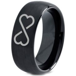 COI Black Titanium Infinity Heart Dome Court Ring-830