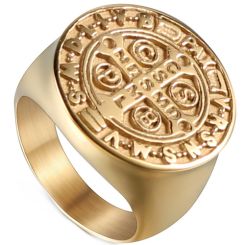 **COI Gold Tone Titanium Compass Ring-8374