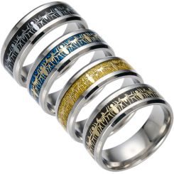 **COI Titanium Spider Beveled Edges Ring-8392