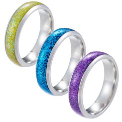 **COI Titanium Dome Court Ring With Yellow/Purple/Blue Meteorite-8438