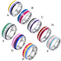 **COI Titanium Couple Wedding Band Ring With Resin-8449