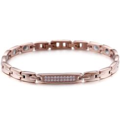 COI Rose Titanium Cubic Zirconia Bracelet With Steel Clasp(Length: 8.66 inches)-8492