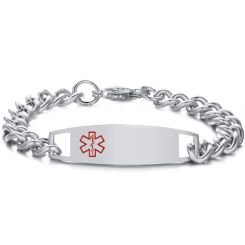 COI Titanium Gold Tone/Silver Medical Alert Bracelet With Steel Clasp(Length: 8.46 inches)-8506