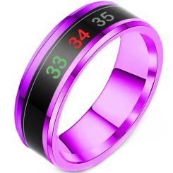 **COI Titanium Purple/Red Temperature Senor Beveled Edges Ring-8549