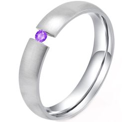 **COI Titanium Solitaire Ring With Cubic Zirconia-8662AA